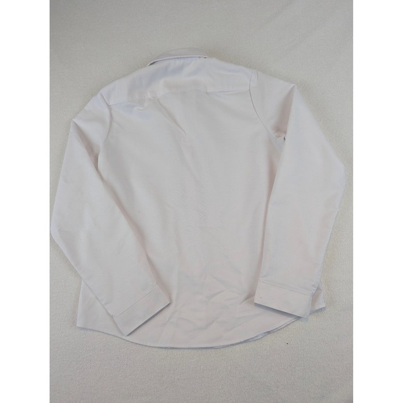 Lands End Boys White Long Sleeve Button Down Shirt School Uniform Size 12 - Picture 3 of 9
